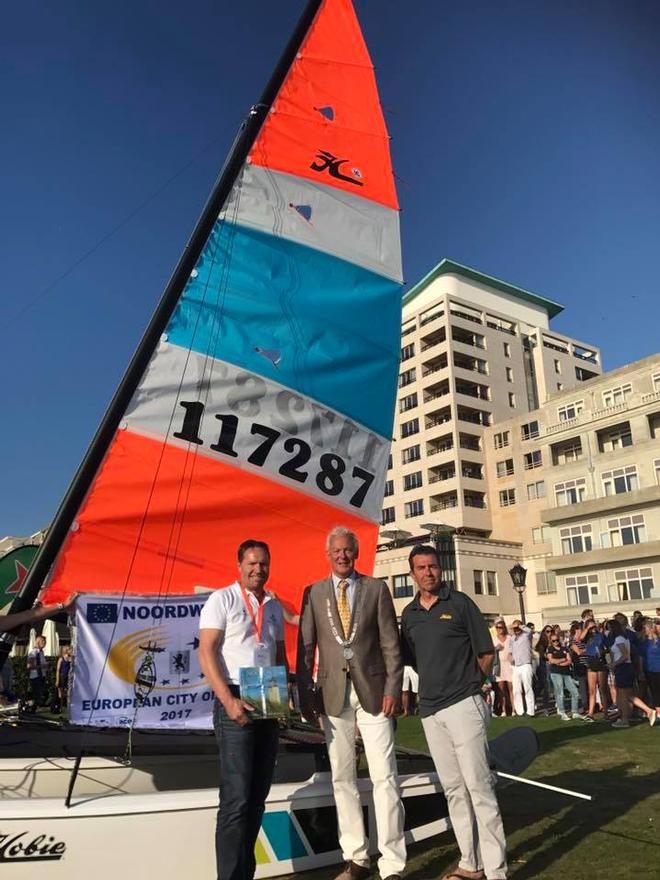 Klaas van Duin, Mayor and Michel Corigliano - 2017 Hobie Multiworlds and Europeans  © David Brookes